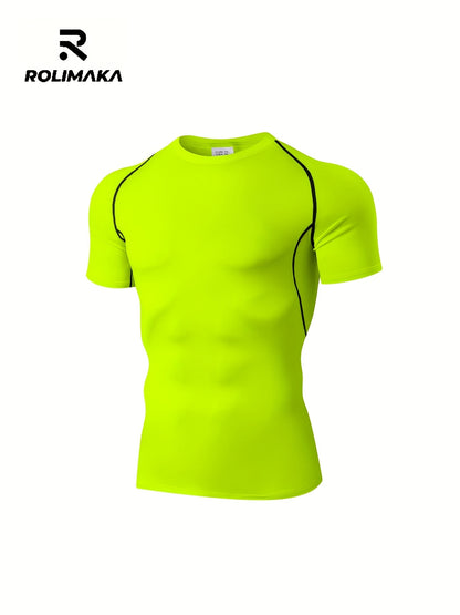 Men's Quick-Dry Performance Tee - Breathable, Stretchy, All-Season Base Layer for Sports & Casual Wear