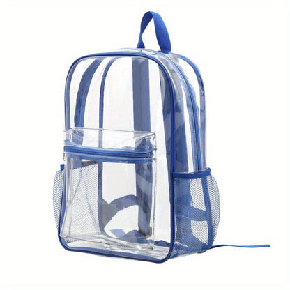 Large Capacity Clear PVC Backpack - Durable, Lightweight, and Fashionable Commuter Bag with Zipper Closure - Perfect for School and Daily Use