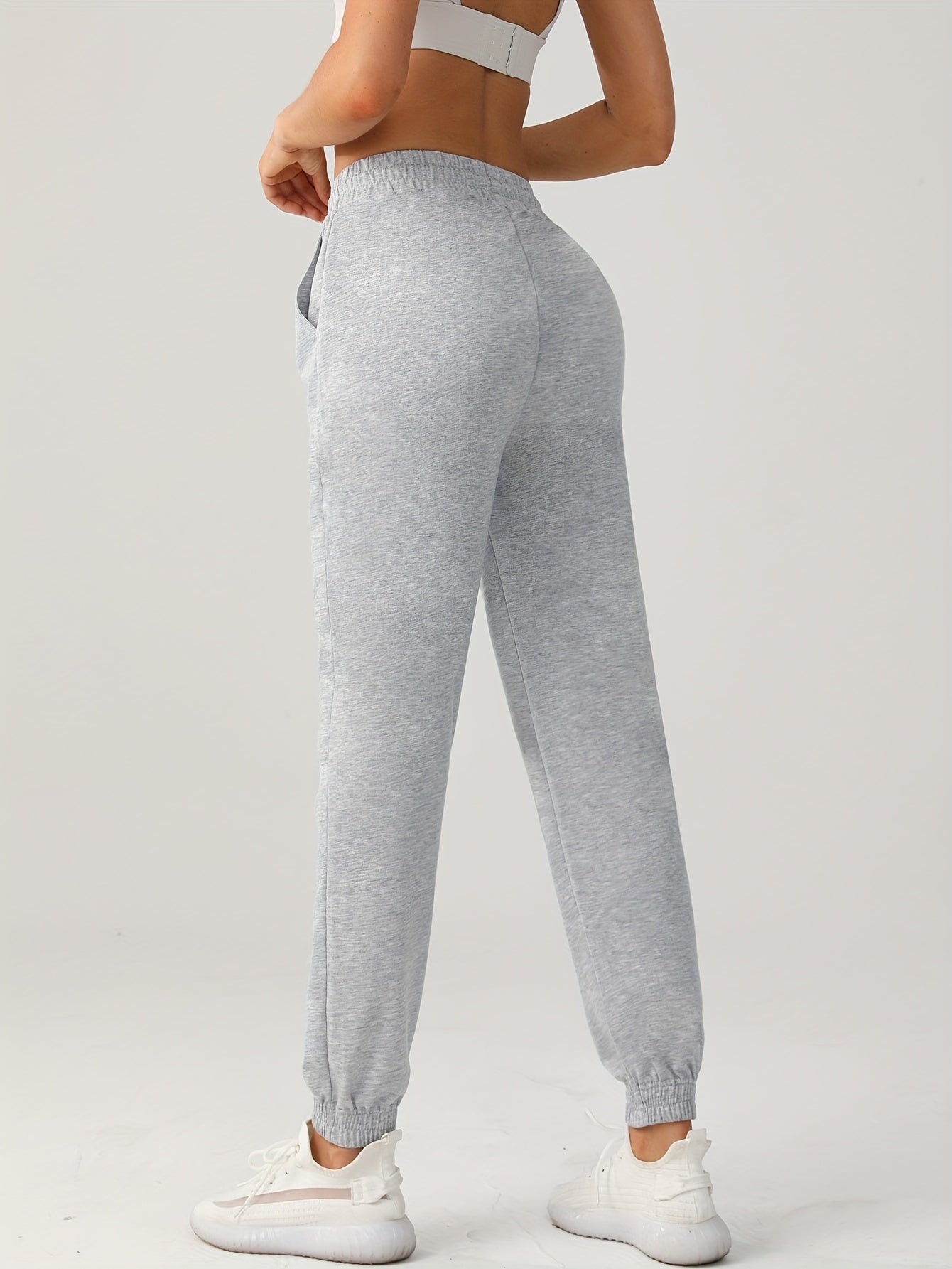 Cozy Drawstring Joggers For Women - Casual Polyester Sweatpants With Pockets, Perfect For Fall & Winter Outdoor Activities