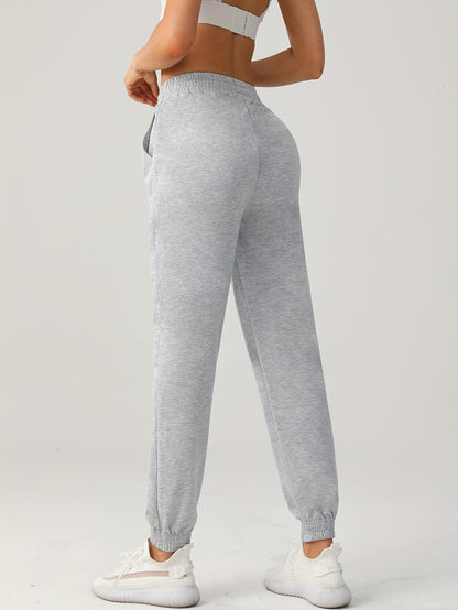 Cozy Drawstring Joggers For Women - Casual Polyester Sweatpants With Pockets, Perfect For Fall & Winter Outdoor Activities