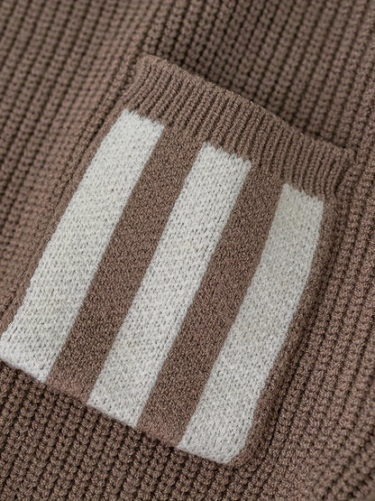 Cozy Striped Knitted Sweater - Soft and Snug, Warmth for Cold Winter Days, Classic Knitted Design, Eye-Catching Striped Pattern - Unisex Design for Baby Boys and Girls Alike, Perfect for Toddlers Daily Wear