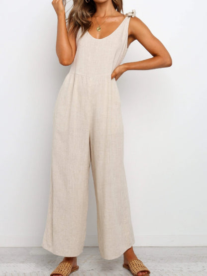 Roselinlin Casual Plus Size Sleeveless Jumpsuit Pantsuit Overalls