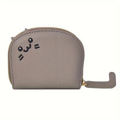 Cartoon Cat shaped design Wallet, Women's Multi-card slots Holder (4.13''x3.35''/10.5cm*8.5cm), Cute Fashion Faux Leather Coin Purse