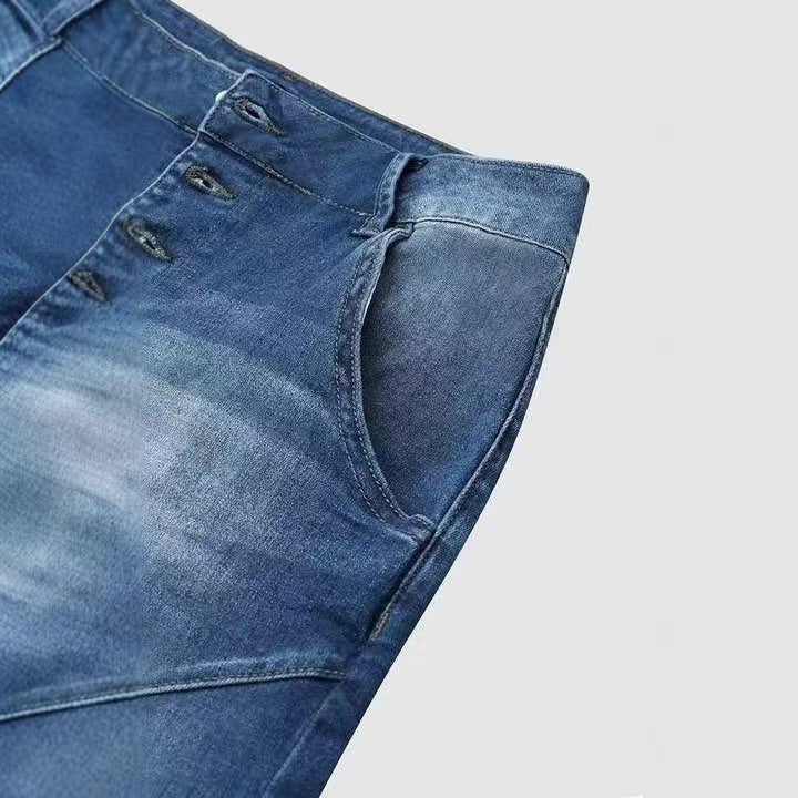 flowersverse Denim Hole Distressed Plus Size Shorts
