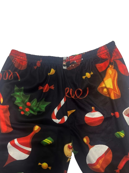 Children'S Christmas Santa Claus Pattern Long Sleeve Suit, For Outdoor