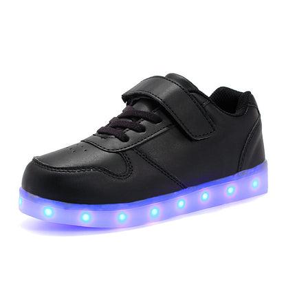 flowersverse Children's Luminous Shoes Middle and Big Children's Charging Korean Fashion Luminous Ghost Dance Luminous Shoes Student Sports Children's Shoes with Lights