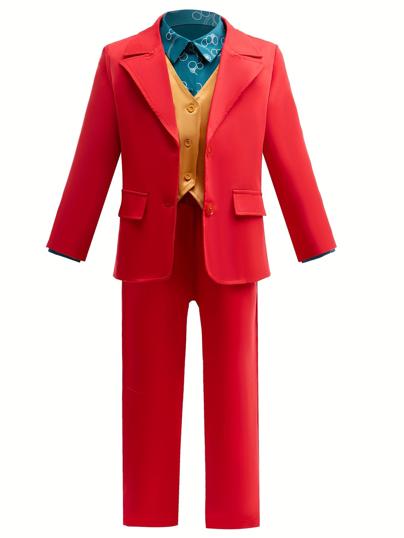 Stylish Little Gentleman's Suit - Long Sleeves, Pants, Jacket, Shirt, and Vest - Perfect for Halloween, Christmas, and Birthday Parties - Age 3 and Up, Polyester Blend Material, Comfortable and Durable, Easy to Move Around