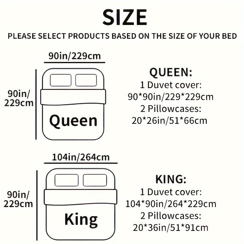 3-Piece 100% Bamboo Fiber Quilt Cover Set - Luxuriously Soft, Cool & Durable, 300TC - Fade-Resistant, Temperature-Regulating, Silky Smooth - Perfect for Bedrooms & Hotels (Excludes Pillowcases)