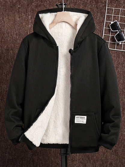 Cozy Boys' Fleece Jacket - Soft Fleece Lined, Zip Up, Hooded, Non Stretch, Label Patched, Casual Wear for Fall and Winter - Comfortable Boys Clothes for Chilly Days