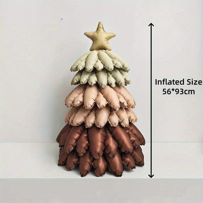 Aluminum Film Christmas Tree Balloon Set - Dual Style Festive Decoration, Suitable for Weddings, New Year Celebrations, Christmas Parties & Proms, for Ages 14+ (1 Set, No Electricity Required)