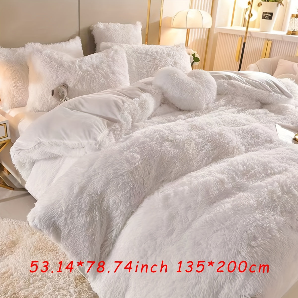 3-Piece Plush Velvet Duvet Cover Set - Soft, Comfortable, Warm, and Cozy Bedding for Autumn and Winter - Ideal for Bedroom and Guest Room, Without Core
