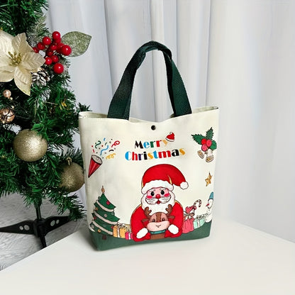 Festive Christmas Tote Bag: Perfect for Gifts Or Groceries - Merry Christmas Design, 26Cm X 10.24In, Youthful Fabric, No Feathers, Suitable for Christmas Decorations