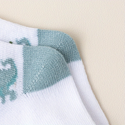 10pcs Boys' Dinosaur Crew Socks - Breathable, Comfortable & Stylish With Sweat Absorption, Perfect For All Seasons