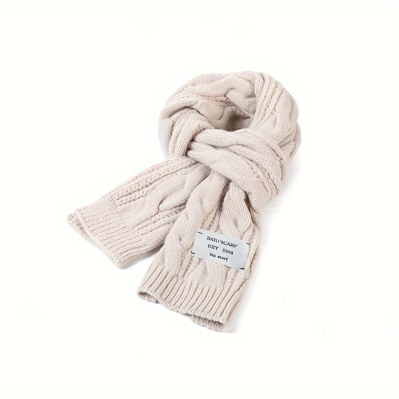 1pc Unisex Autumn And Winter Long Solid Color Knitted Warm Scarf