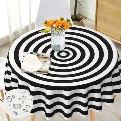 1PC, Deluxe Round Tablecloth - 60 Inch, Stain, Water, and Wrinkle Resistant, Easy Care, Simple yet Elegant Decoration for Home Kitchen, Dining Room, Patio, Indoor, and Outdoor Use