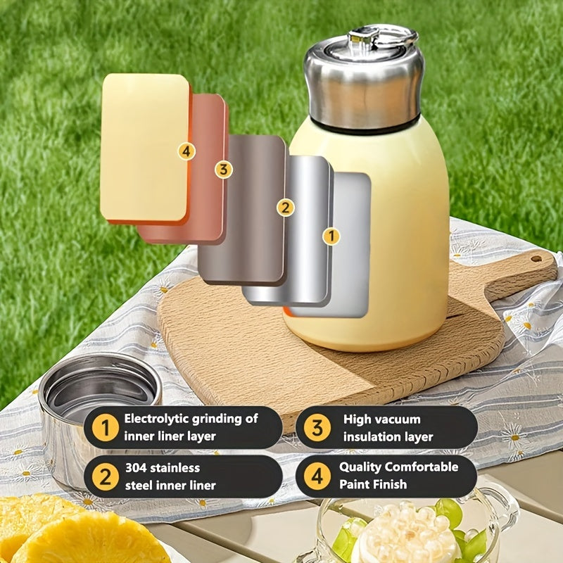 304 Stainless Steel Vacuum Flask - 10.14oz Portable Insulated Water Bottle, Leakproof & Food-Safe for Outdoor Camping, Hiking, Driving - Ideal Gift