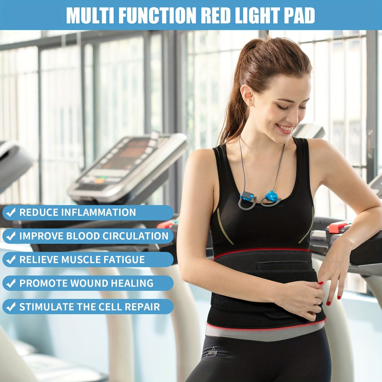 Therapeutic Red Light Infrared Wrap - Relieves Body Pain, Boosts Energy Recovery, and Soothes Back, Waist, Shoulder, Knee, and Feet with Timer - Ideal Gift for Fast Relief