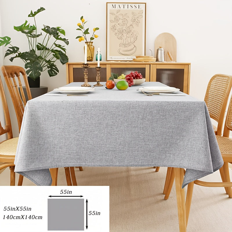 1PC Waterproof & Oil-Proof Polyester Rectangle Tablecloth, Simple Style for Picnic, Holiday Party, Home Decor