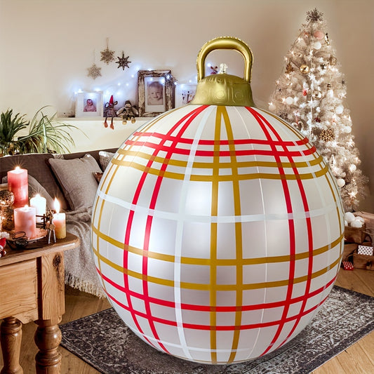 Giant Christmas Balloon Decoration - 23.62 Inch Oversized Plastic Balloon for Outdoor Garden and Courtyard Holiday Decor, No Electricity or Feathers Required