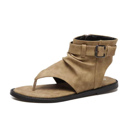 Amozae  Women Shoes Ladies Gladiator Women Flat Denim Sandal Shoes Big Size 36-42 Summer Buckle Sandals Shoes Zapatillas Casa Zapatos