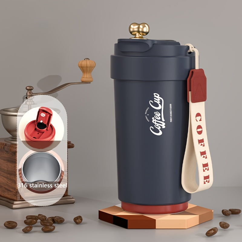 1pc, Travel Mug, Stainless Steel Coffee Cups, Vacuum Insulated Water Cups, Portable Travel Drinkware, Gifts