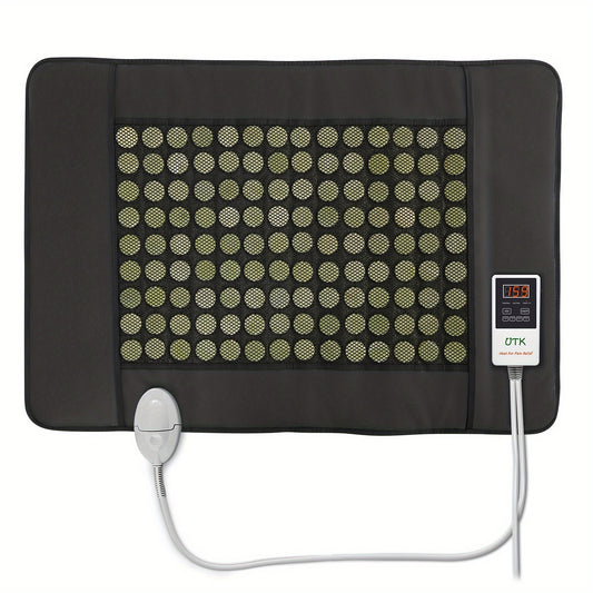 31 By 21 Inches Jade Stone Far Infrared Heating Pad For Back, Abdomen, And Leg Pain Relief With Smart Remote Controller