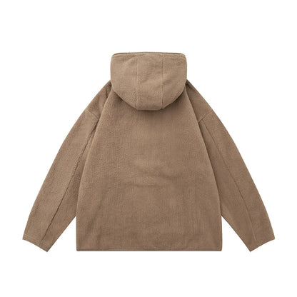 flowersverse Front Pocket Half Zipper Hooded Hoodies for Men and Women Letter Embroidery Ropa Hombre Y2k Baggy Sudaderas Sweatshirts Oversize