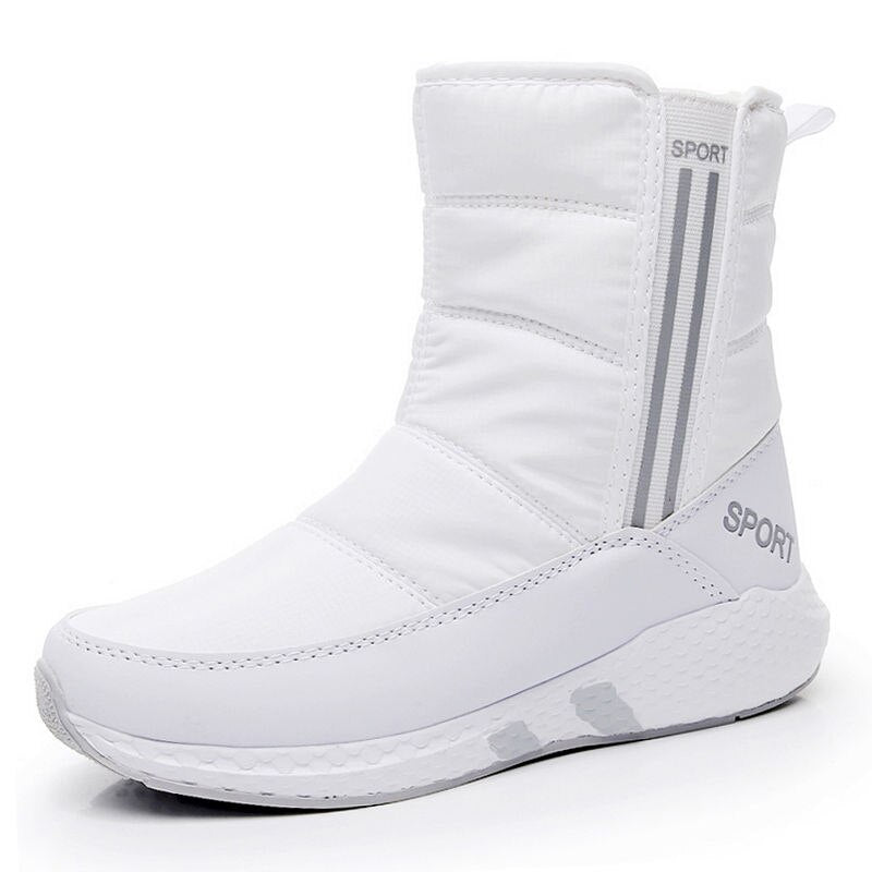 flowersverse Women Winter Boots Non-Slip Waterproof Snow Boots Women Thick Plush Zipper Warm Ankle Boots For Woman -40 Degrees