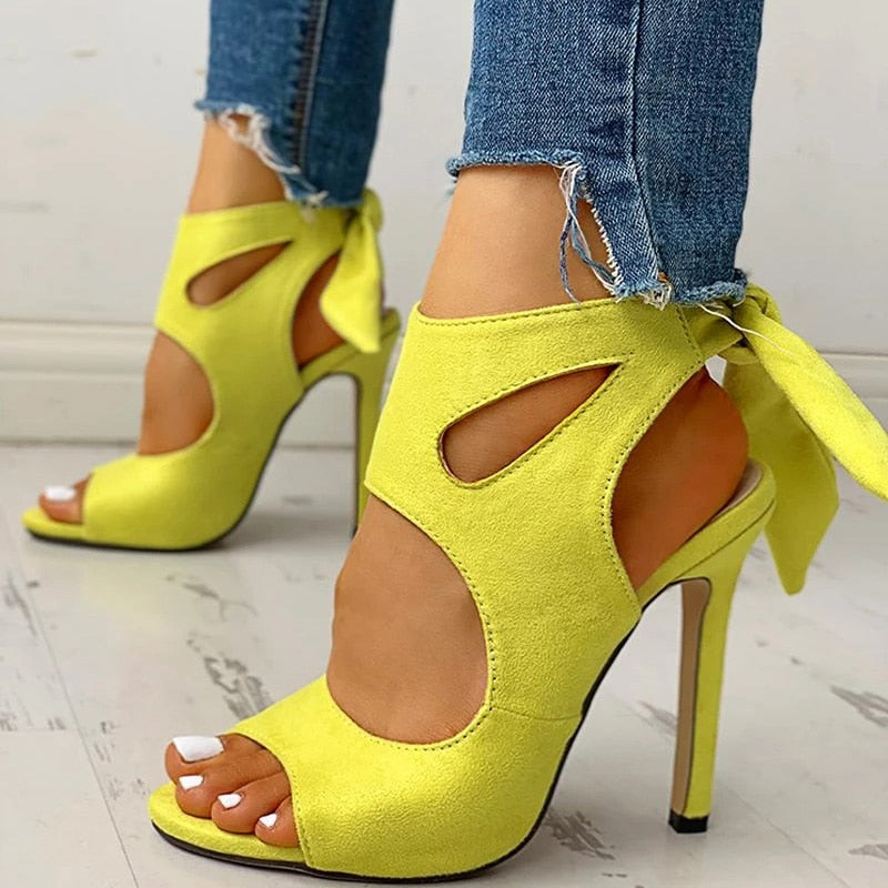 Amozae  2022 New Women Summer Thin High Heels Embroidered Peep Toe Gladiator Pumps Office Sandals Party Shoes