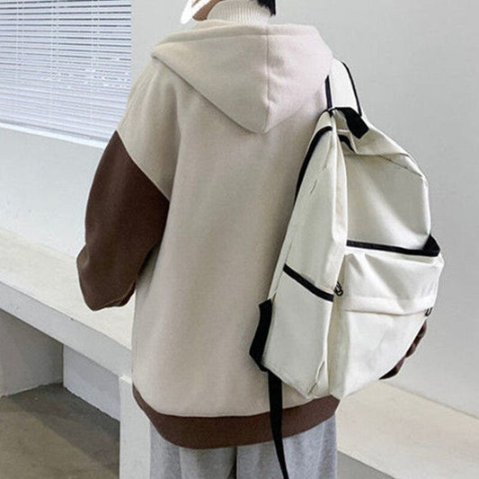 flowersverse Japan Korea Style Patchwork Fashion Hoodies Men Fleece Hooded Sweatshirts Coat Male Spring Autumn Student Casual Tops