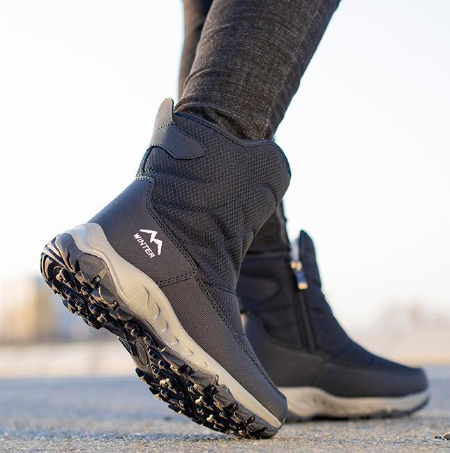 flowersverse Women Winter Boots Non-Slip Waterproof Snow Boots Women Thick Plush Zipper Warm Ankle Boots For Woman -40 Degrees