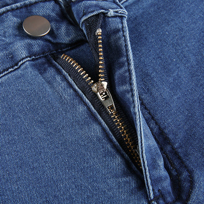 flowersverse Spring Autumn Sexy High Rise Straight Panelled Denim Jeans Wide Leg Streetwear Casual Dark Blue Women's Long Skinny Pants