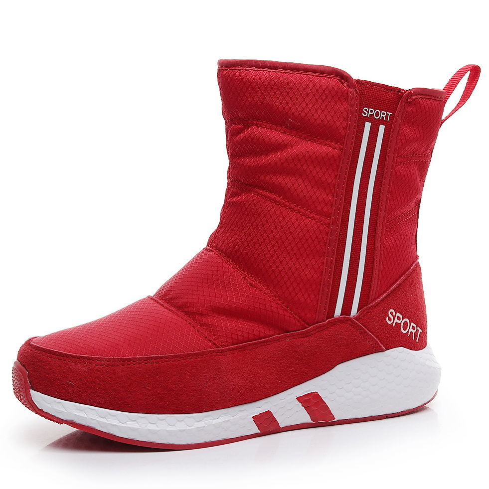 flowersverse Women Winter Boots Non-Slip Waterproof Snow Boots Women Thick Plush Zipper Warm Ankle Boots For Woman -40 Degrees