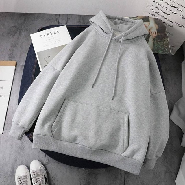 flowersverse flowersverse Jacket women solid color hoodies autumn winter imitation lamb wool korean loose plus velvet thick zipper sweatshirt tops