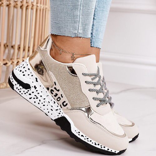 Amozae  Summer Hot Lady Shoes Women Sneakers Leopard Mesh Breath Women Running Female Shoes Outdoor Flat Platform Zapatos Mujer