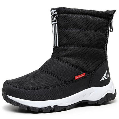 flowersverse Women Winter Boots Non-Slip Waterproof Snow Boots Women Thick Plush Zipper Warm Ankle Boots For Woman -40 Degrees