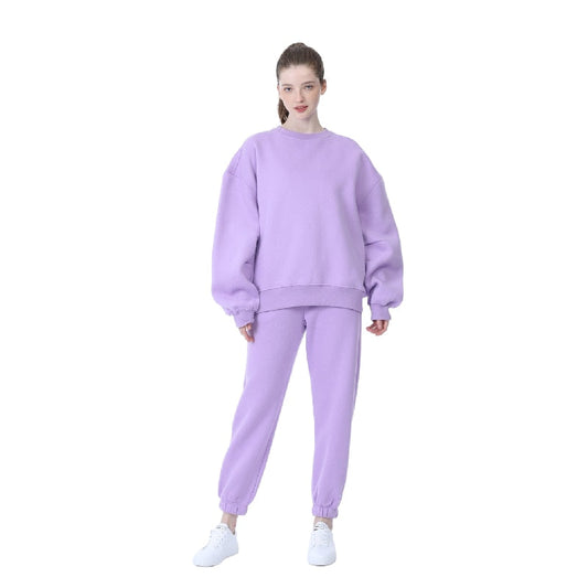 flowersverse New Winter Women's Tracksuit Hoodies Pants Suit Oversized Casual Fleece Two Piece Set Sports Sweatshirts Pullover Outfits