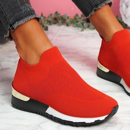 Amozae  New Fashion Women Casual Shoes Mesh Breathable Comfortable Female Sneakers Summer Solid Color Slip On Ladies Walking Shoes