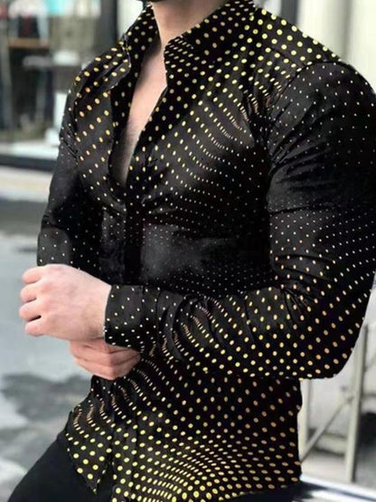 flowersverse Spring Autumn Men printed Shirts Turn-down Collar Buttoned Shirt Men's Casual Long Sleeve social shirt Tops Men's clothing