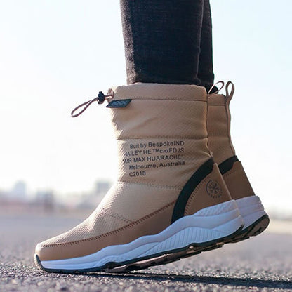 flowersverse Women Winter Boots Non-Slip Waterproof Snow Boots Women Thick Plush Zipper Warm Ankle Boots For Woman -40 Degrees