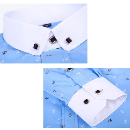 flowersverse Men's Long Sleeve Printed Casual Shirt Fashion Trun-down Collar Wedding Party Shirts Soft Hawaiian Holiday Summer Shirt