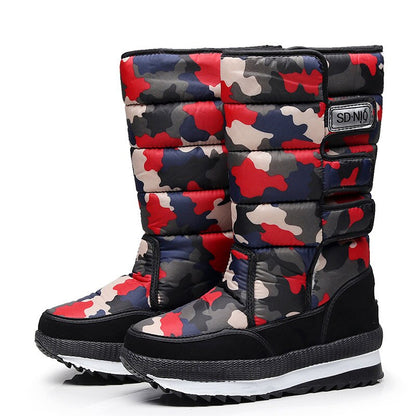 flowersverse Men Boots Platform Woman Snow Boots For Men Thick Plush Waterproof Slip-Resistant  Winter Keep Warm Shoes Plus Size 34 - 47