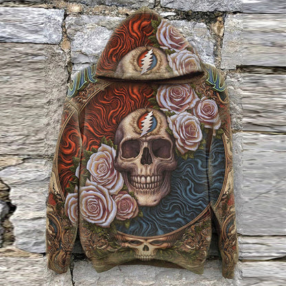 flowersverse New Casual Warm Pullover Tops Fashion Totem Printing Hooded Sweatshirt Autumn Winter Casual Long Sleeve Loose Hoodies Streetwear