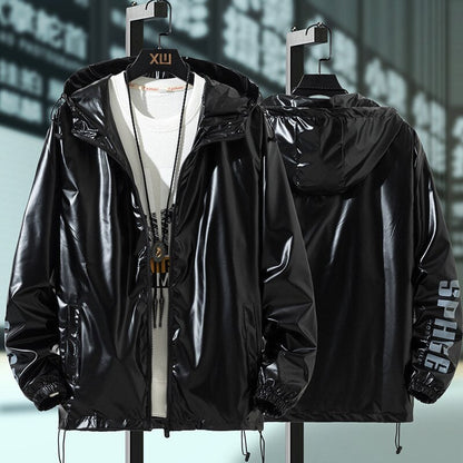 flowersverse Spring Autumn Waterproof Oversize Jacket Women Clothes Hooded Zipper Bomber Jackets Outerwear Harajuku Windbreaker Coat