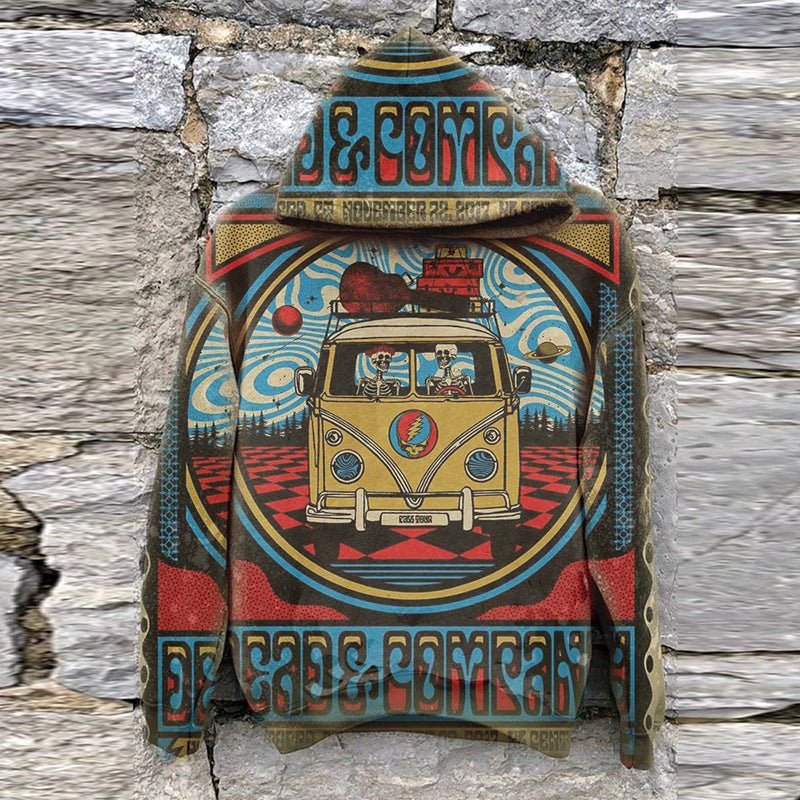 flowersverse New Casual Warm Pullover Tops Fashion Totem Printing Hooded Sweatshirt Autumn Winter Casual Long Sleeve Loose Hoodies Streetwear