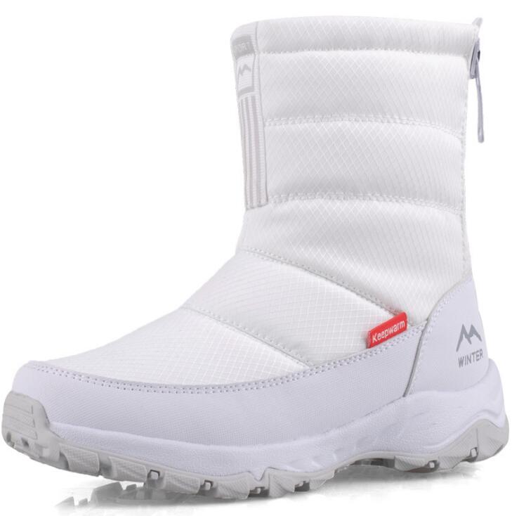 flowersverse Women Winter Boots Non-Slip Waterproof Snow Boots Women Thick Plush Zipper Warm Ankle Boots For Woman -40 Degrees