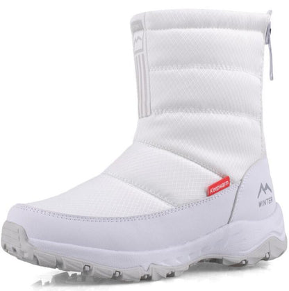 flowersverse Women Winter Boots Non-Slip Waterproof Snow Boots Women Thick Plush Zipper Warm Ankle Boots For Woman -40 Degrees