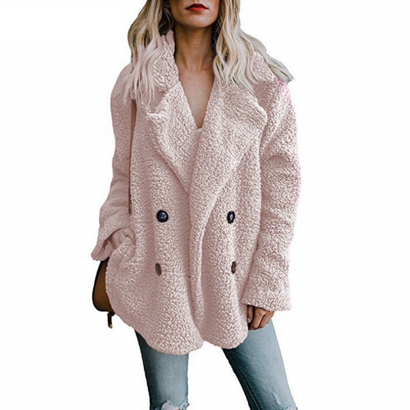 flowersverse Teddy Coat Women Faux Fur Coats Long Sleeve Fluffy Fur Jackets Winter Warm Female Jacket Oversized Women Casual Winter Coat