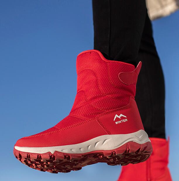 flowersverse Women Winter Boots Non-Slip Waterproof Snow Boots Women Thick Plush Zipper Warm Ankle Boots For Woman -40 Degrees