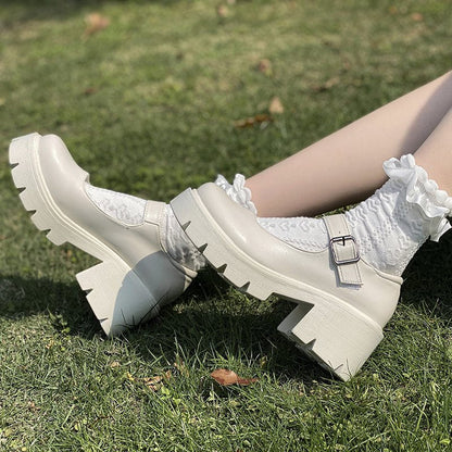 flowersverse - Shoes Women heels mary janes platform Lolita shoes on heels Pumps Women's Japanese Style Vintage Girls High Heel shoes for women